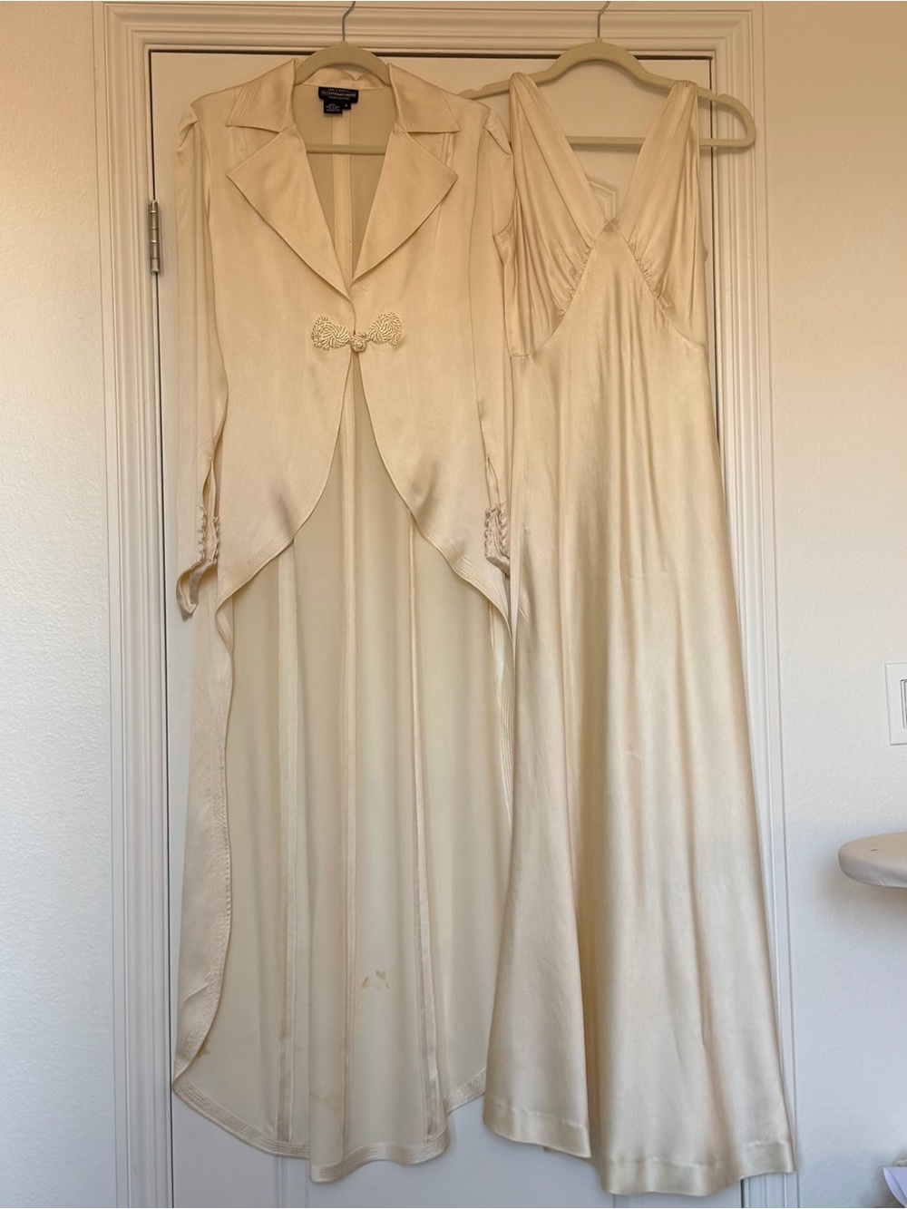 Vintage Silk Wedding Slip Style Dress and Jacket Set